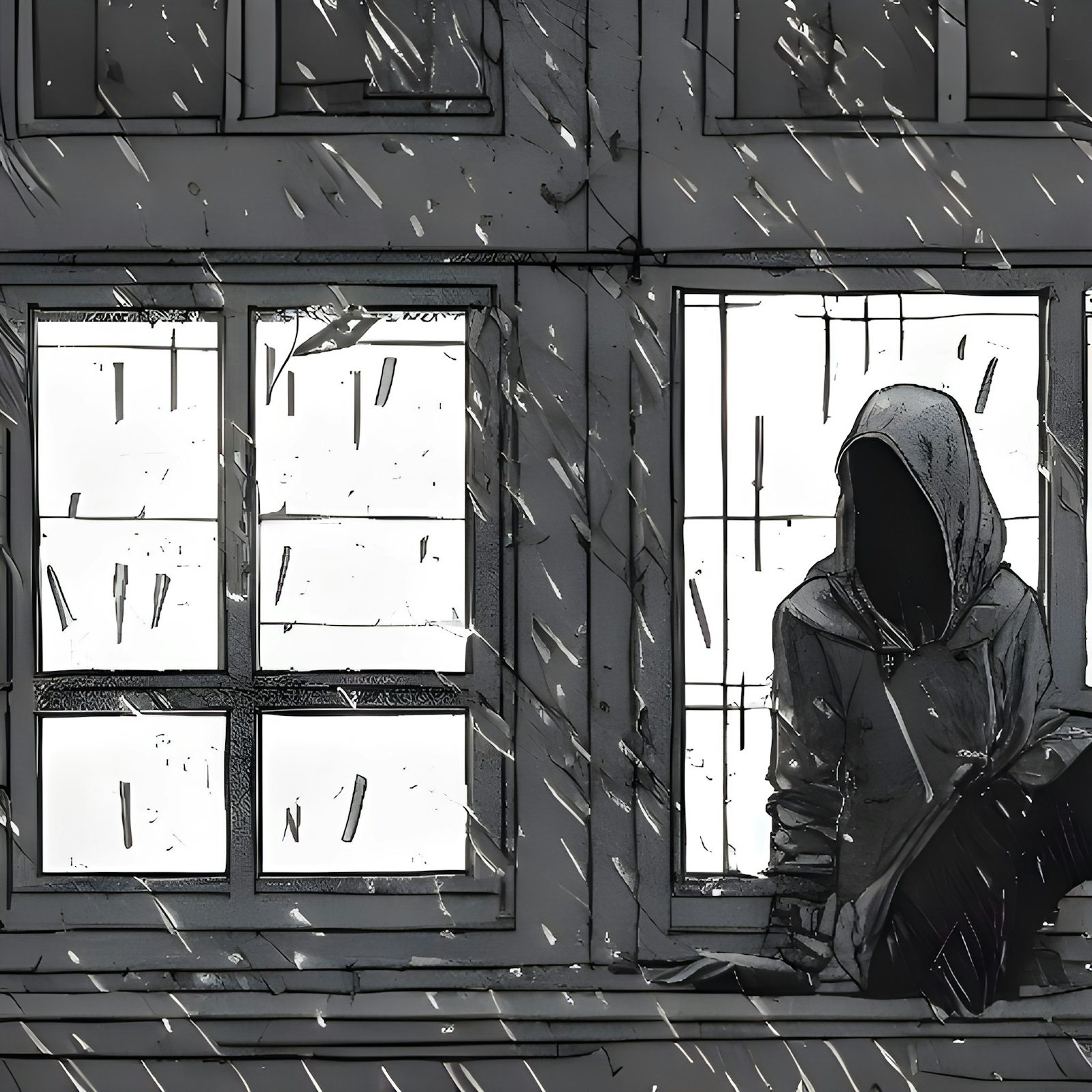 Sad girl in hoodie Foundation