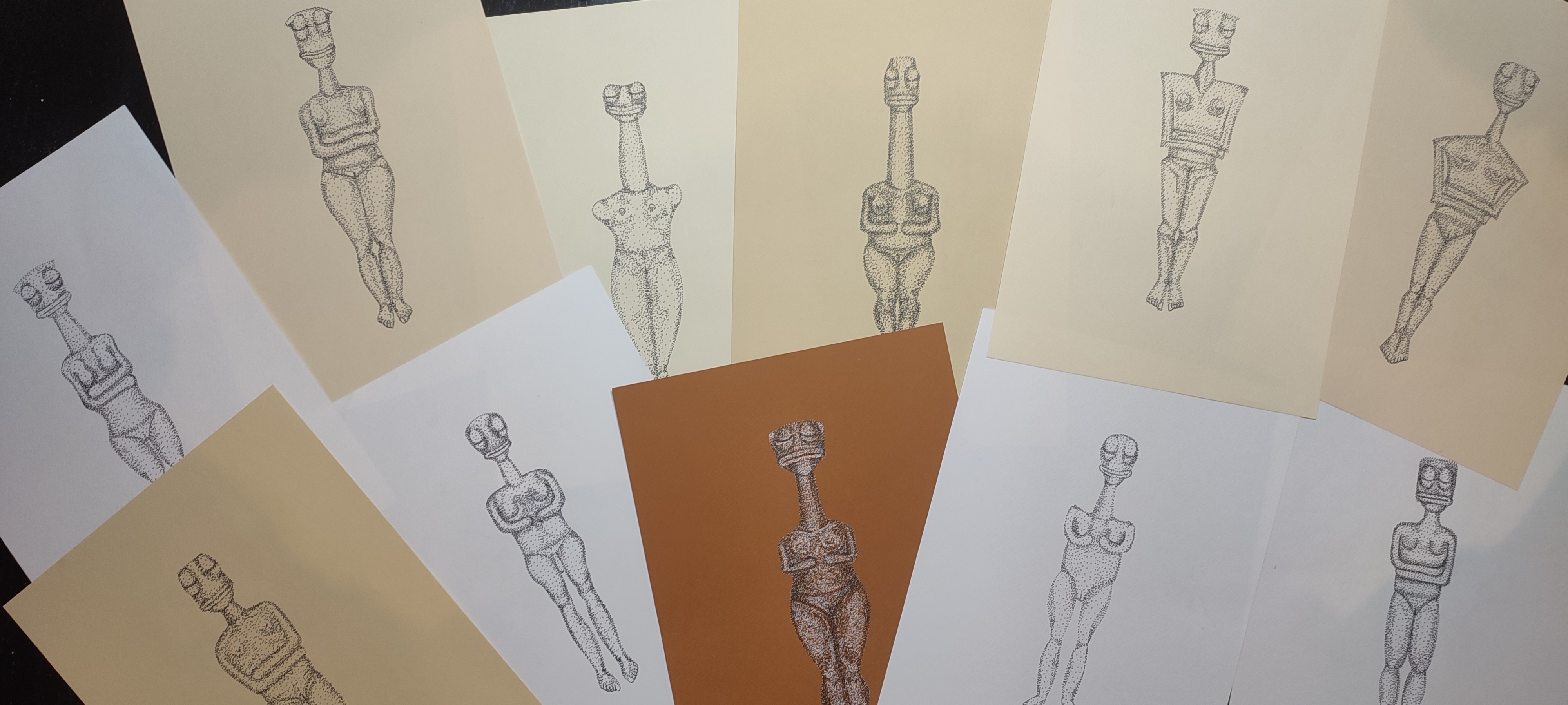 Stippling sketches, 2023-2024