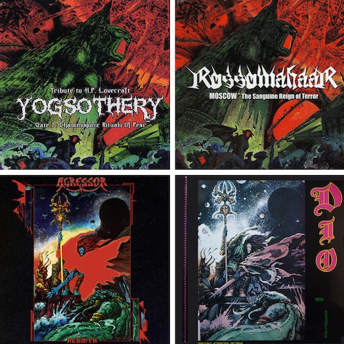 Yogsothery (2010), Rossomahaar (2006), Agressor (2018), Dio (1984)