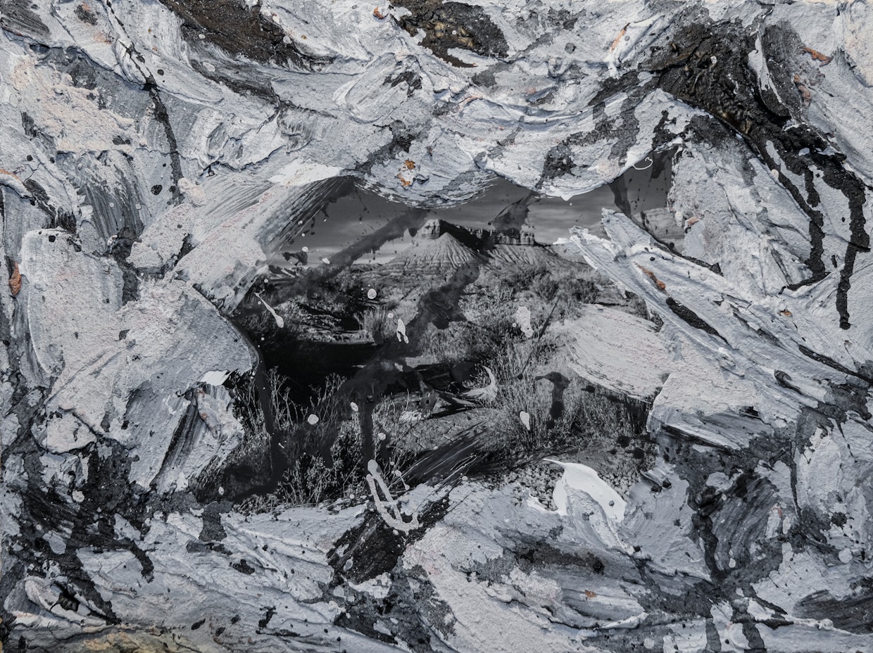 Bones, 2024 9" x 12" Mixed Media (canvas, acrylic and terra) on matte photo print