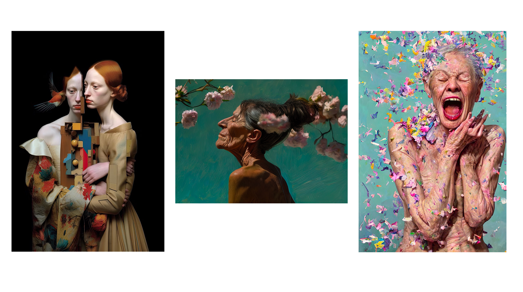 Left: work on Foundation @francienkriegAI - Middle/Right: works on Objkt.com