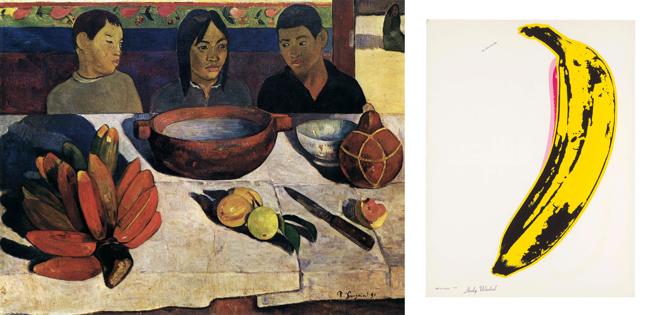 Paul Gauguin’s Parau na te Varua ino (1892), Andy Warhol's Velvet Underground & Nico album co (1967)